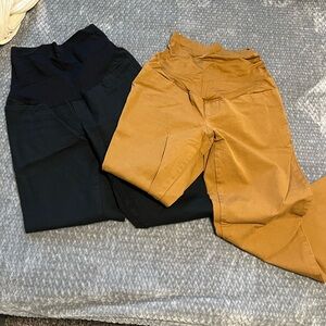 Old Navy Black Maternity Pixie Straight Pants - set of 2